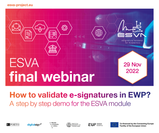 ESVA Final Webinar: How to Validate e-Signatures in EWP?